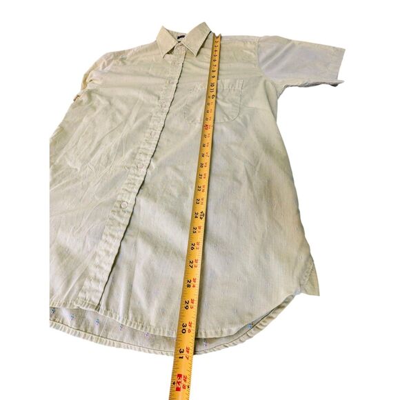 Vintage 90s Domani Men's Lime Green Confetti Button Down Shirt Size M - Picture 8 of 10